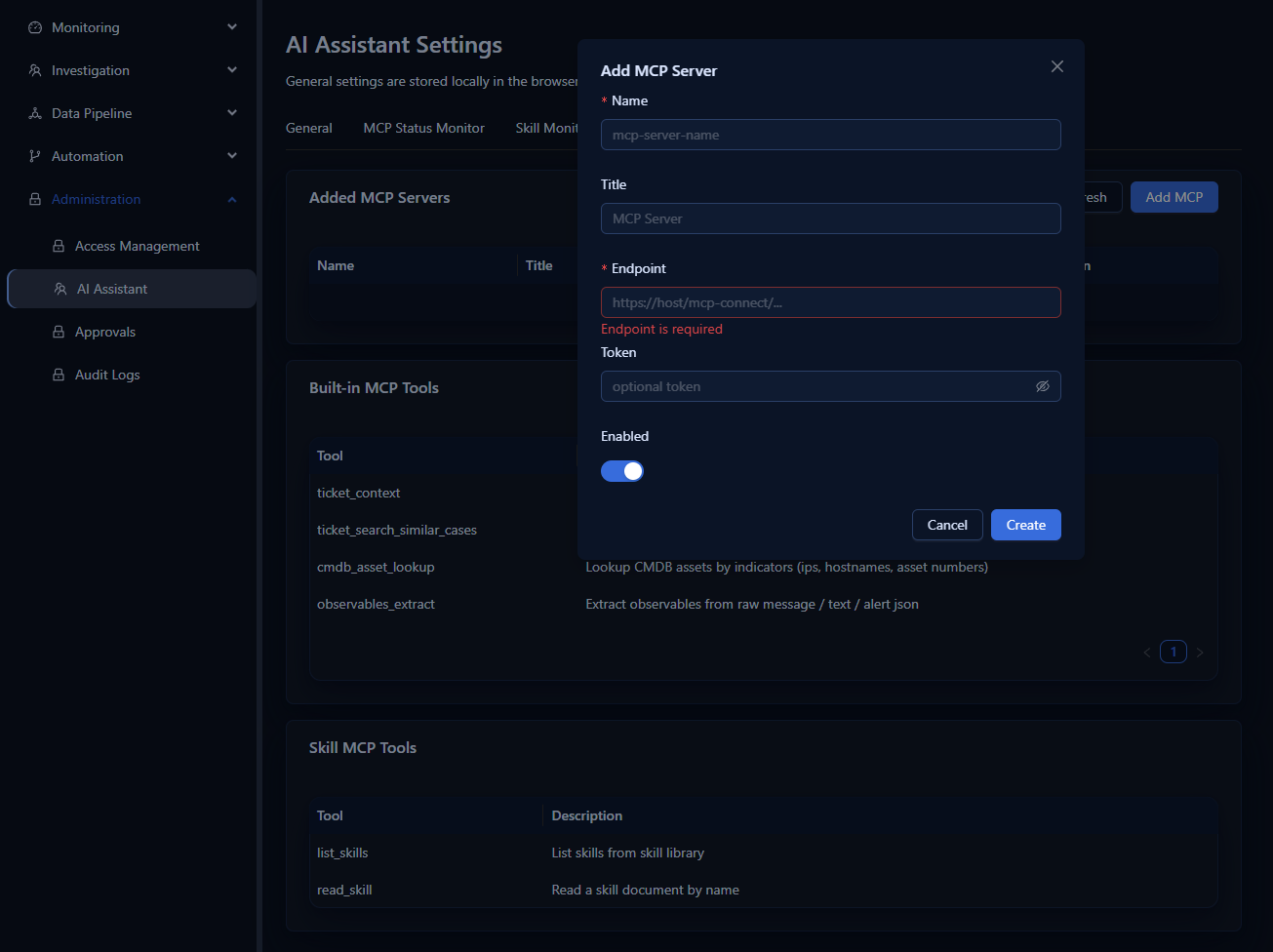 Add MCP Modal