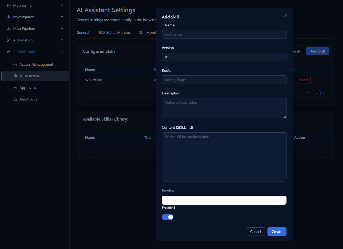 Add Skill Modal